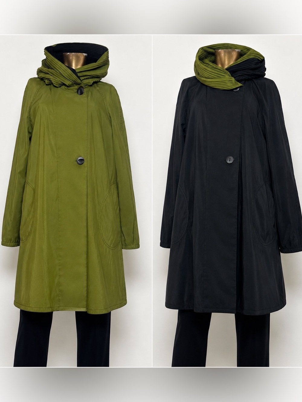 Mycra Pac Donatella nylon/poly reversible travel raincoat w/ hood size 1- S/M